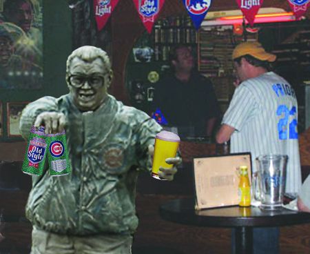 Harry Caray statue arrested for public rowdiness